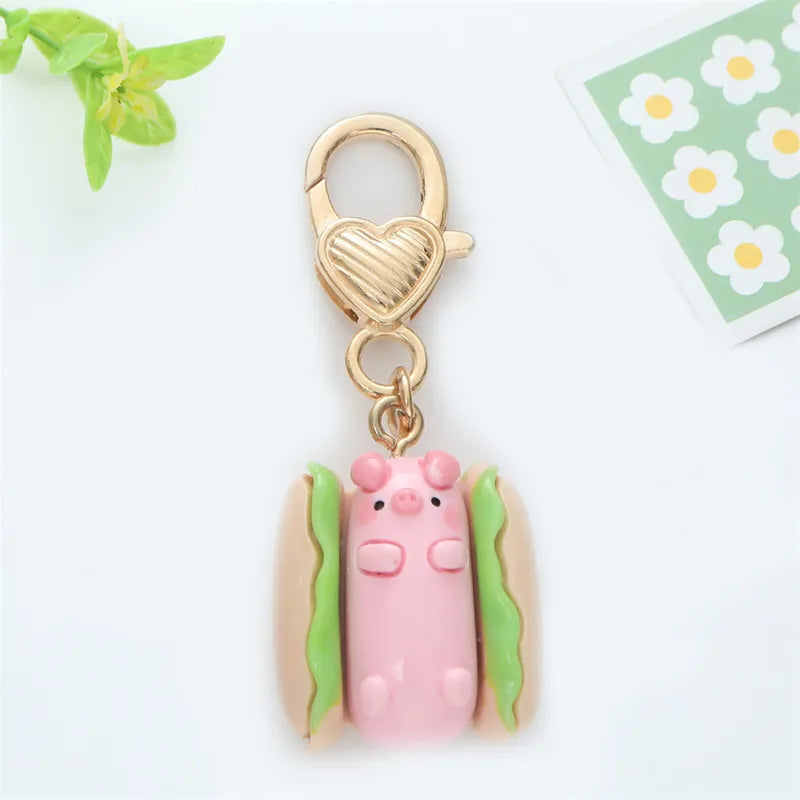 Cute Cartoon Pig Keychain