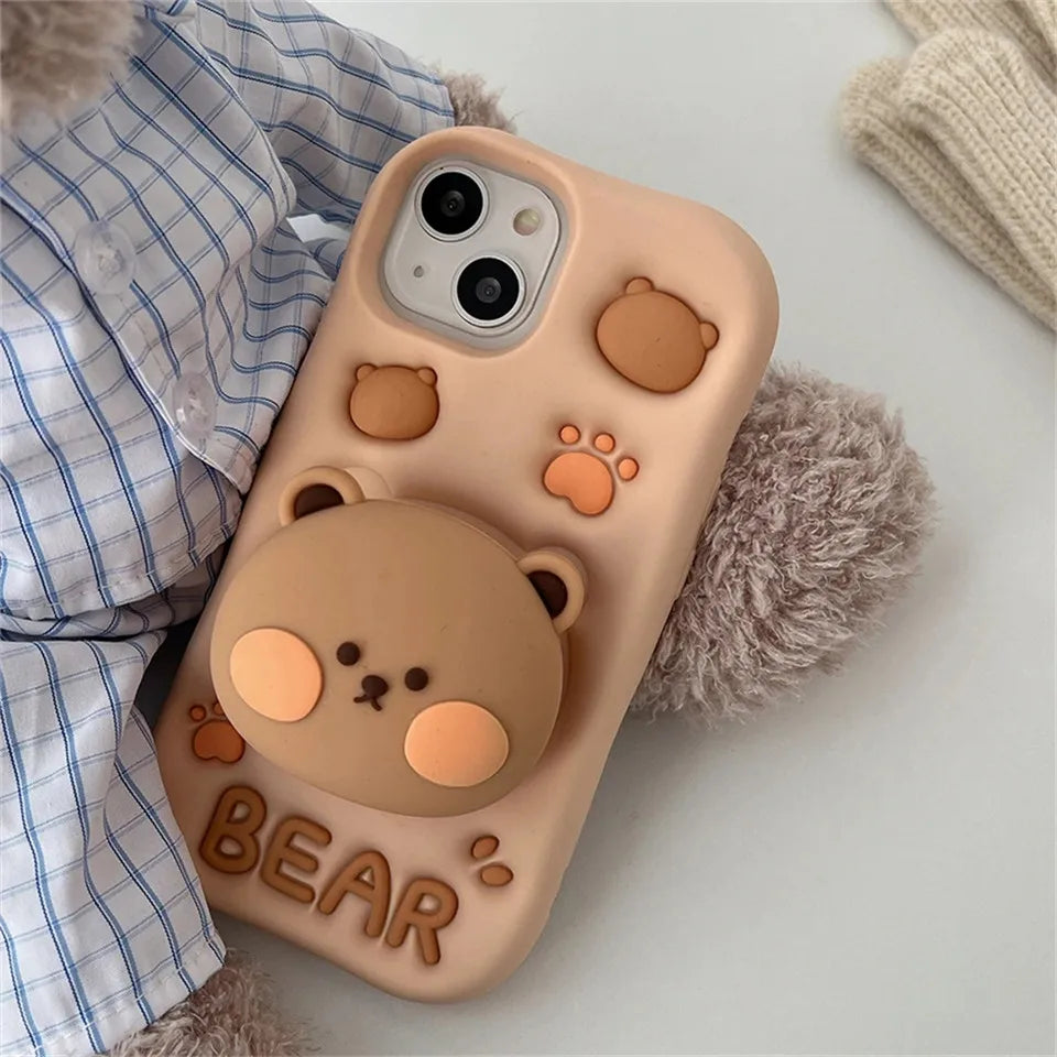 Kawaii 3D Bear iPhone Case