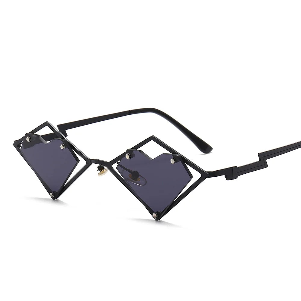 Heart Shaped RImless Sunglasses