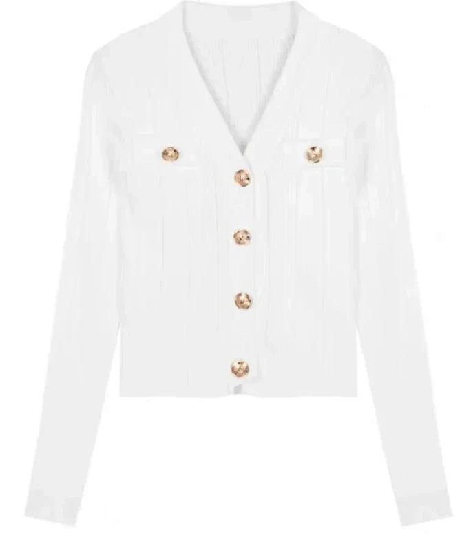 Korean Casual Slim Outfit Set - Cardigan & Mini Skirt