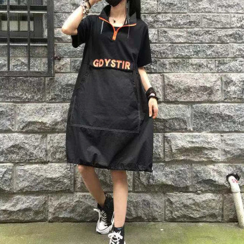 Harajuku Loose Zipper Dress