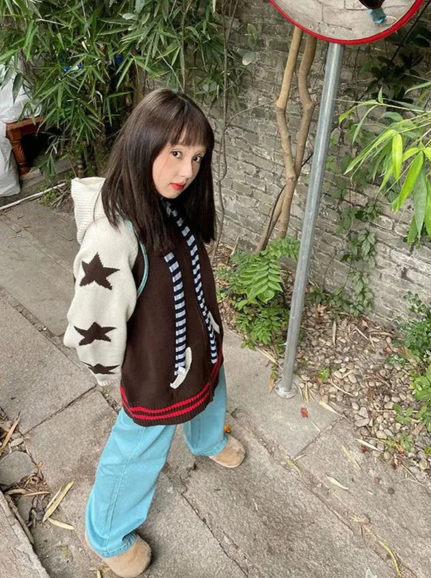 Y2K Knitted Zip Hoodie