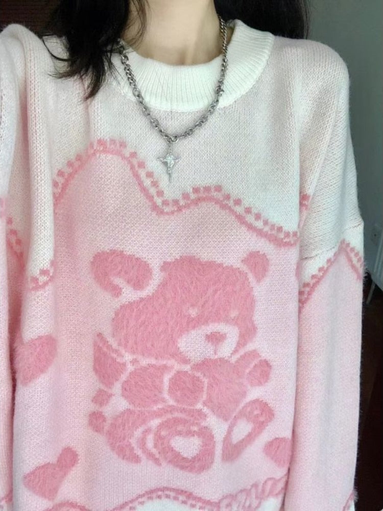 Kawaii Pink Bear Sweater
