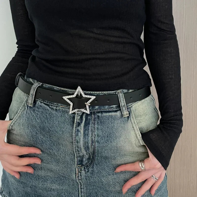 Y2K Sparkling Star Buckle Belt