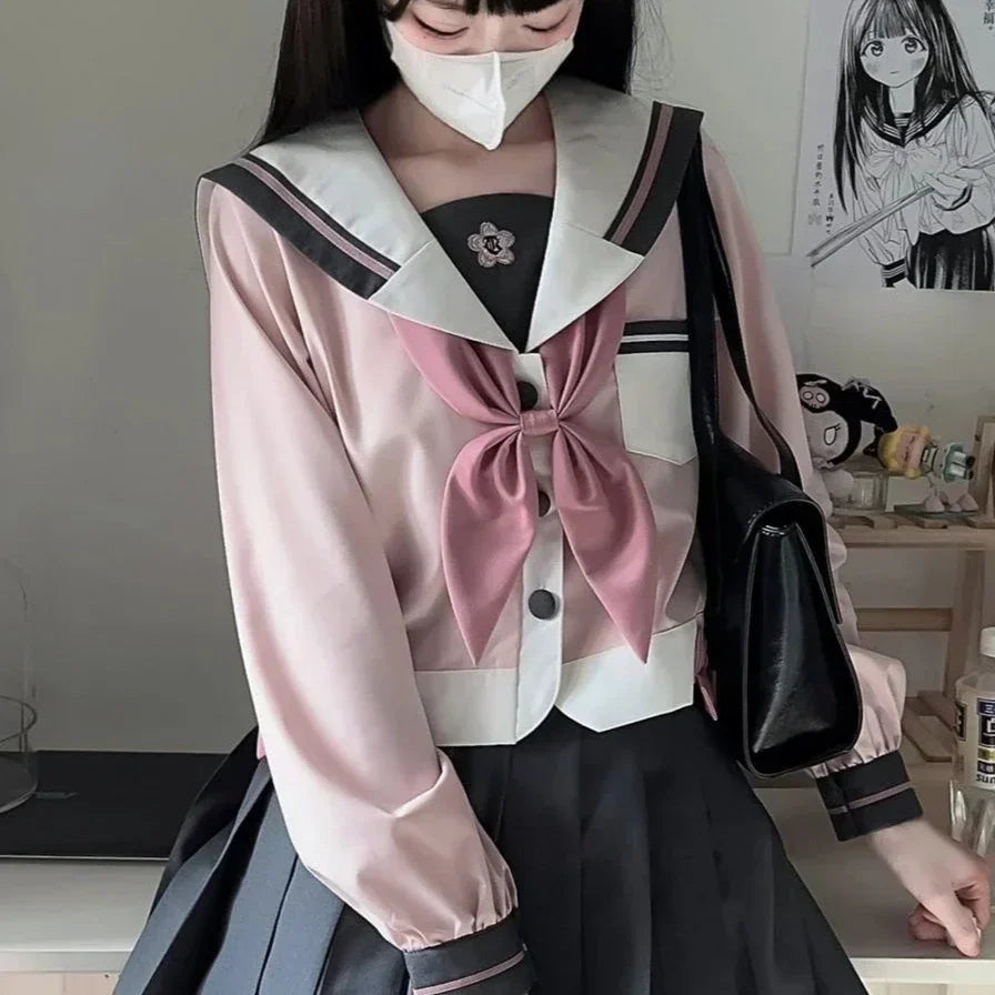 Kawaii Sailor Outfit Set - Shirt & Skirt