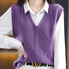 Loose V-neck Sweater Vest