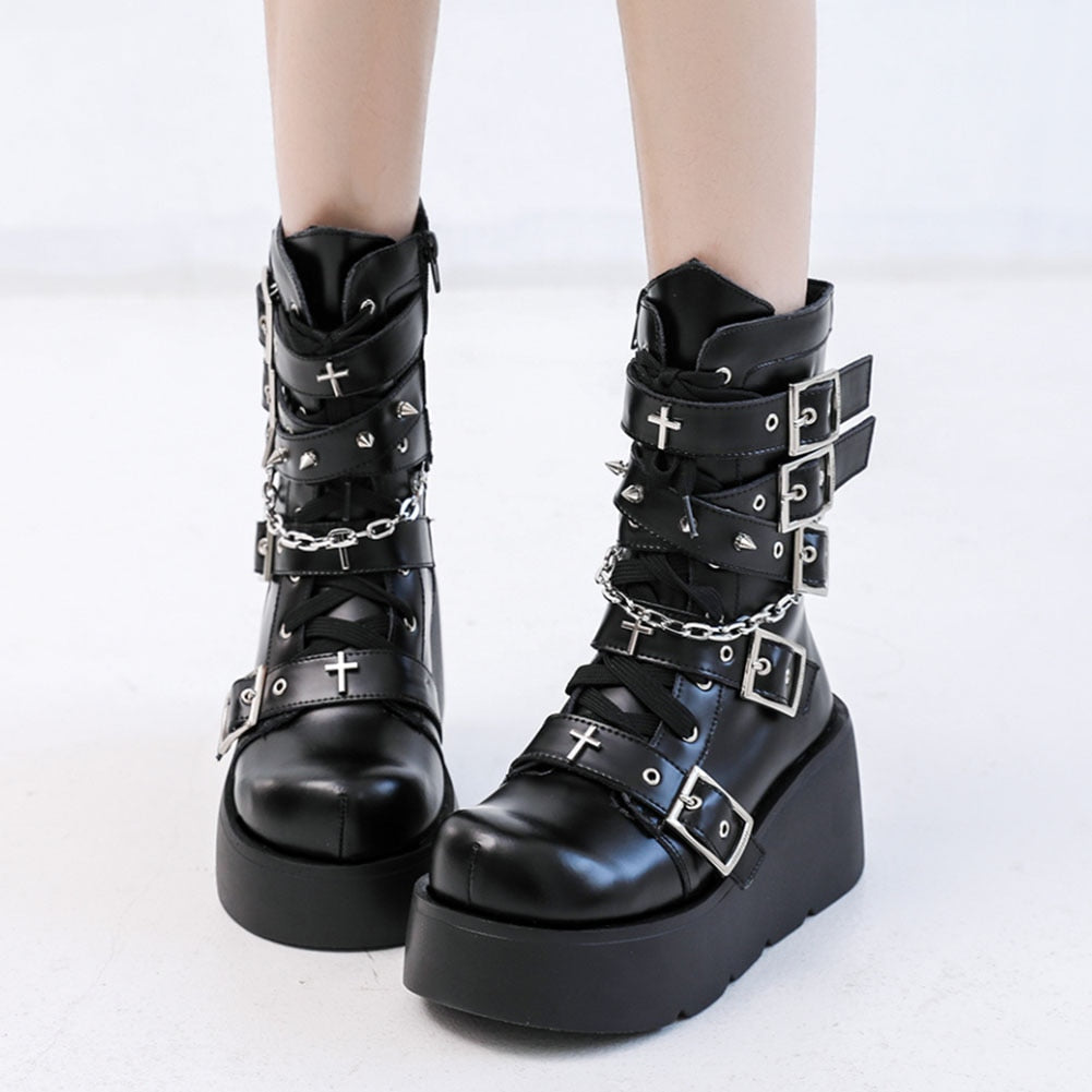 Gothic Platform Ankle Boots