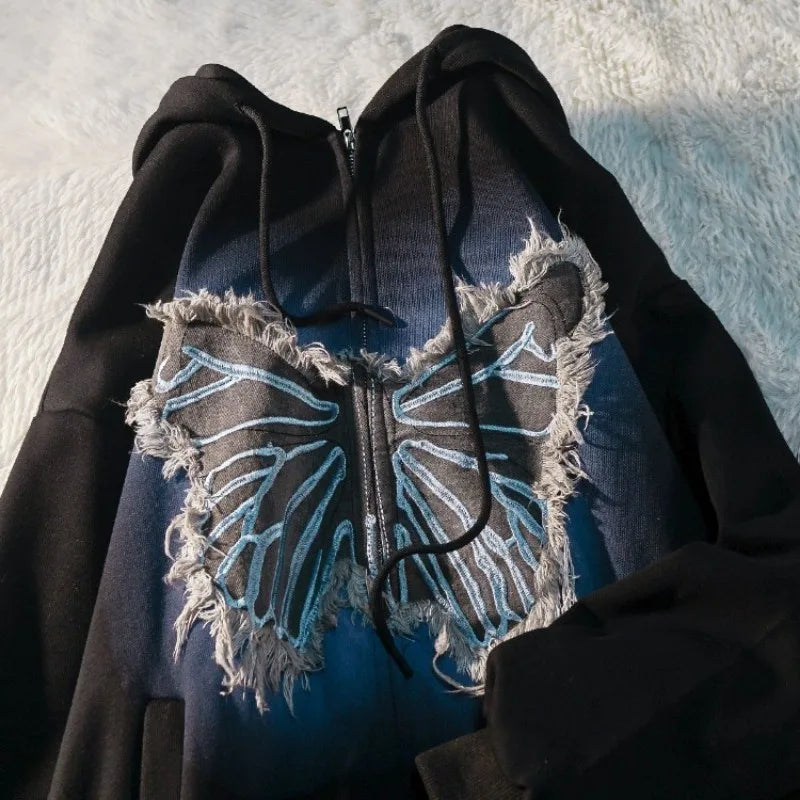 Grunge Butterfly Y2k Hoodie