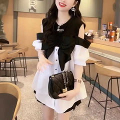 Elegant Off Shoulder Bow Blouse