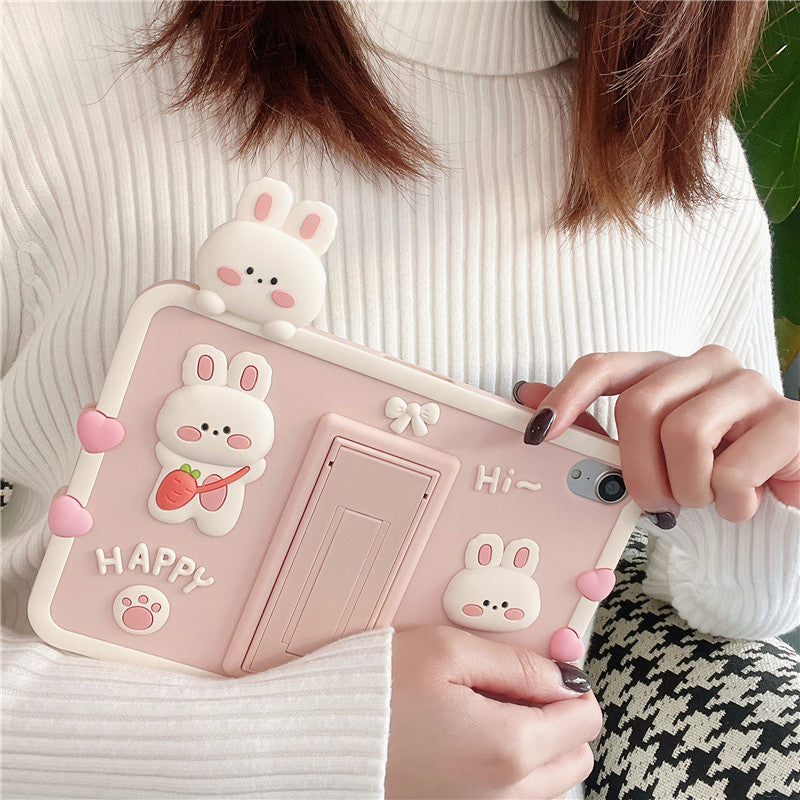 Cartoon Rabbit & Pig iPad Case