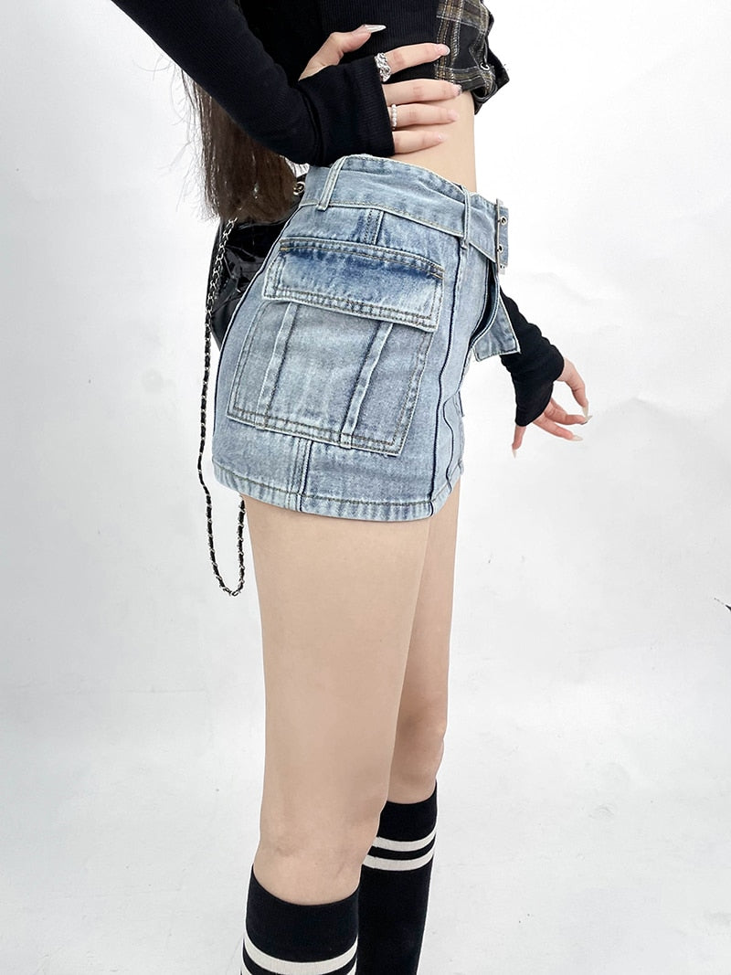 Y2K Denim Skirt Shorts