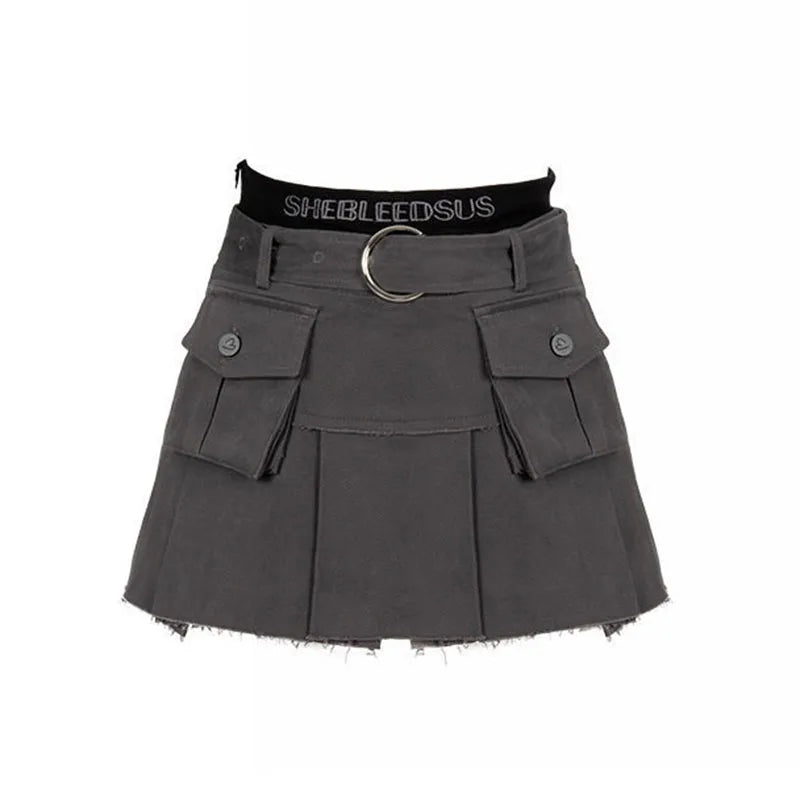 Retro Pleated Mini Skirt