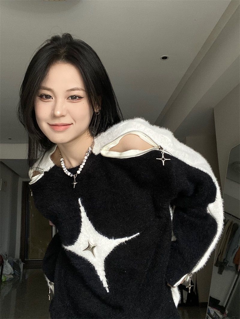 Retro Off Shoulder Sweater