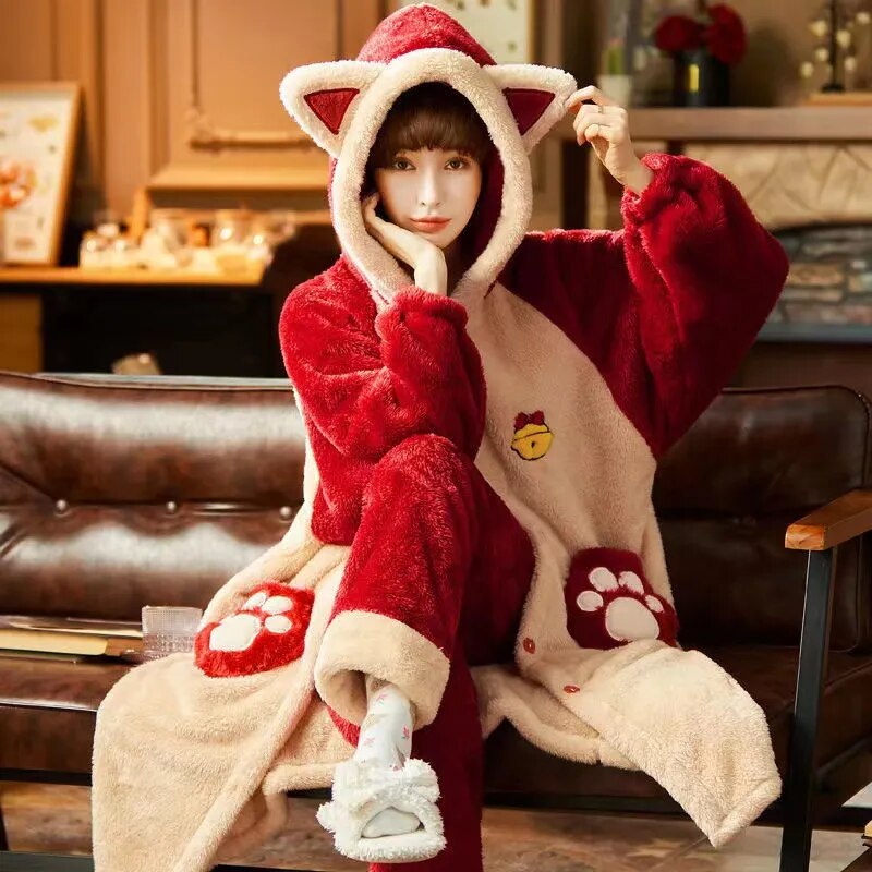 Warm Kawaii Pajamas with Ears