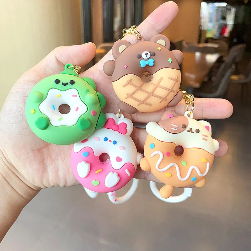 Cartoon Donut Animal Keychain