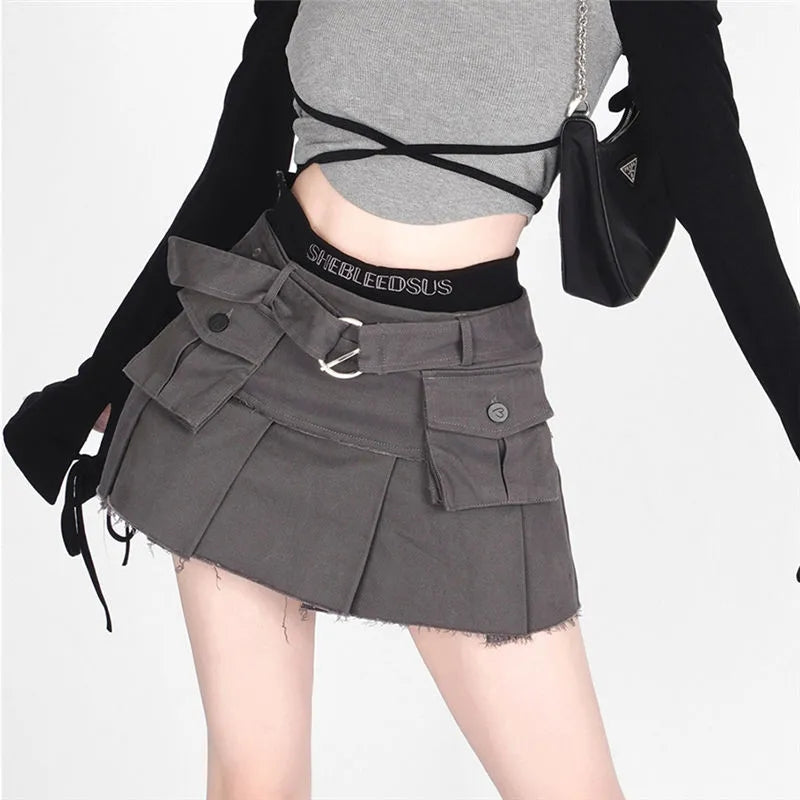 Y2K Techwear Set - Top & Skirt