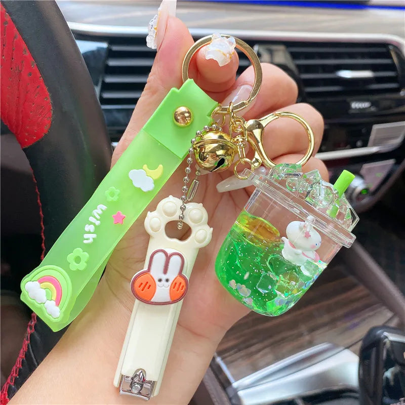 Liquid Oil Ice Cube Keychain