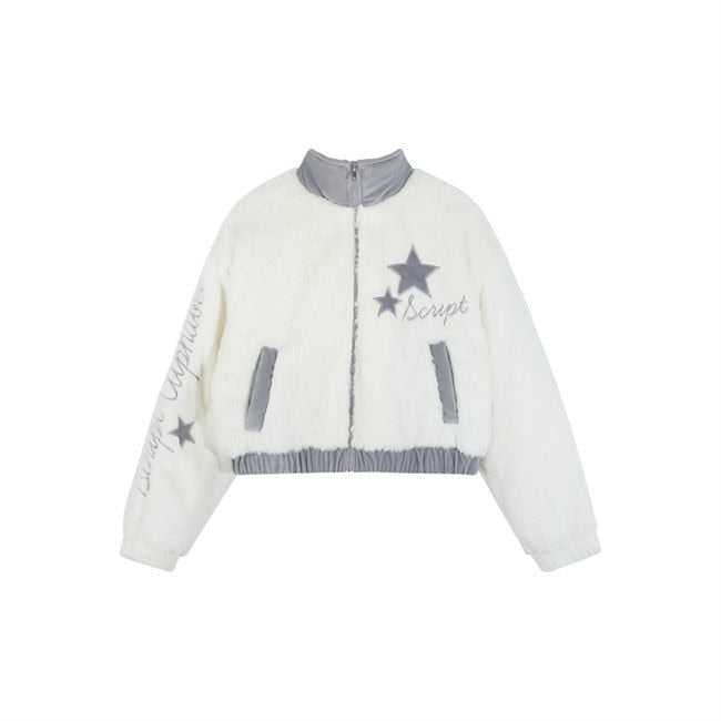 Harajuku Cropped Fluffy Y2K Jacket