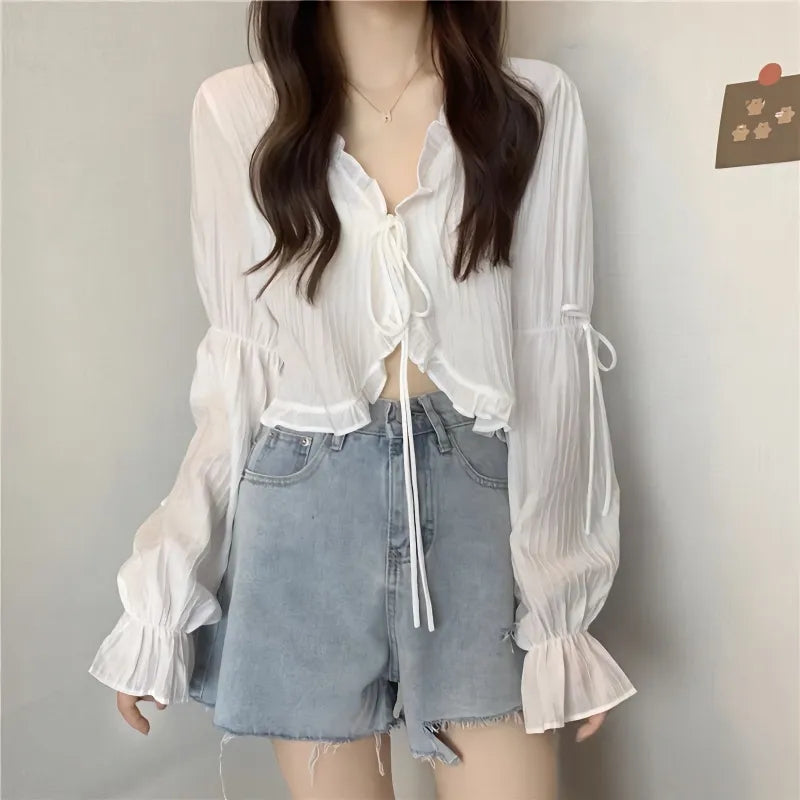 Sweet Ruffle Lace Blouse