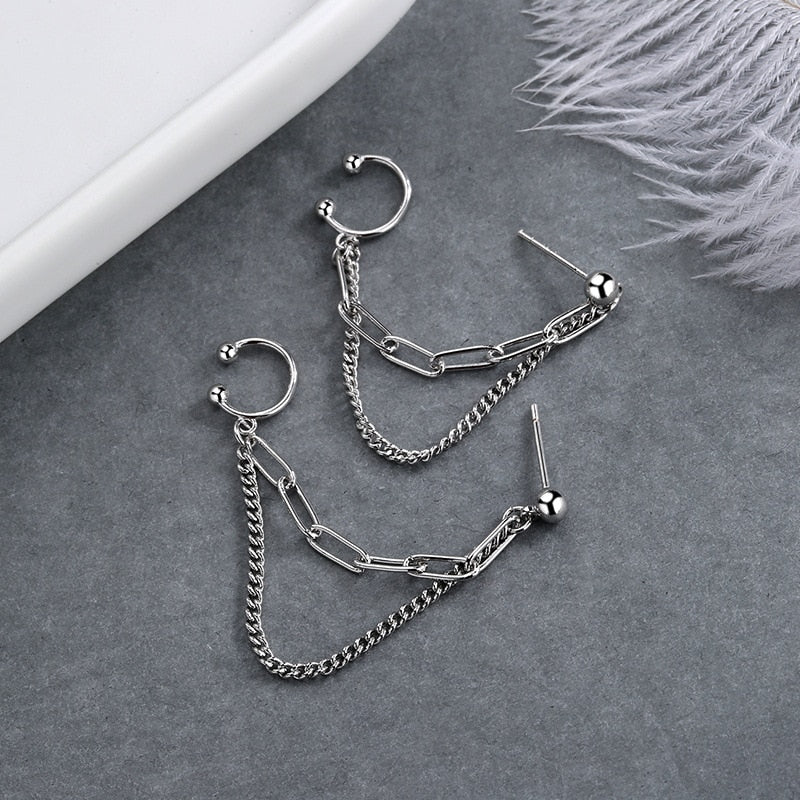 Double-layer Chain Earrings