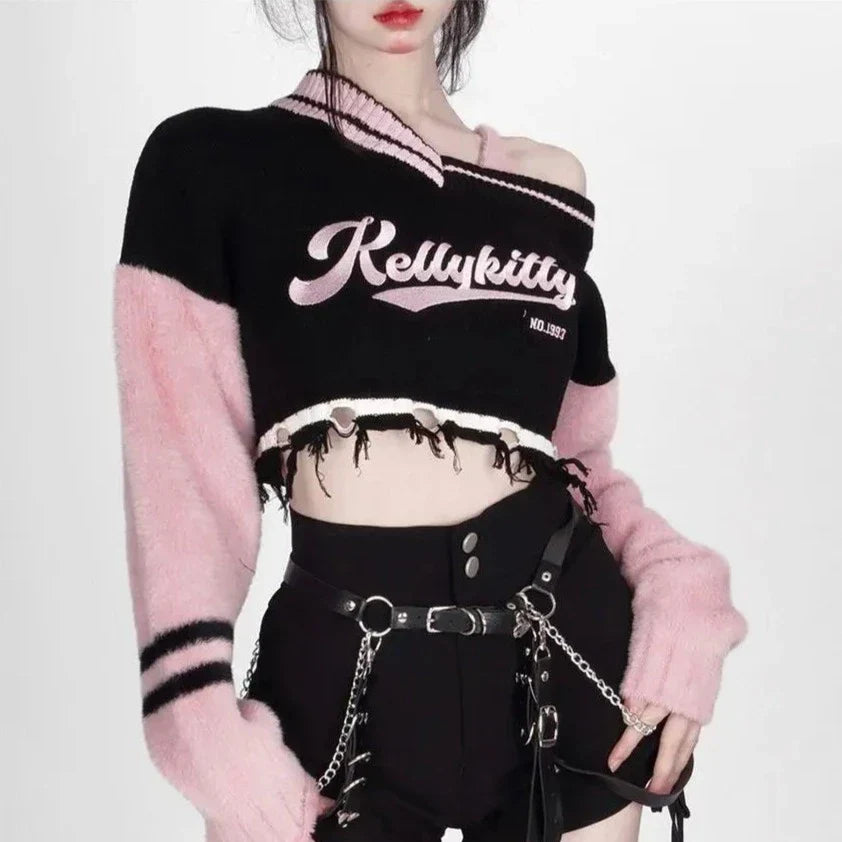 Off Shoulder Grunge Sweater
