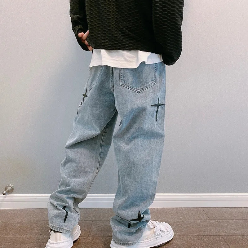 Korean Wide Leg Casual Jeans