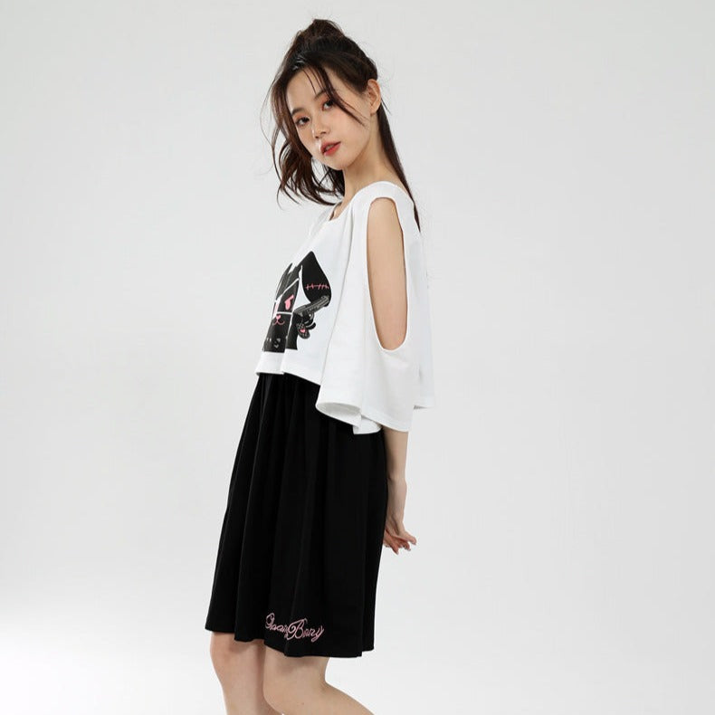 Japanese Style Black Rabbit Clothing Set