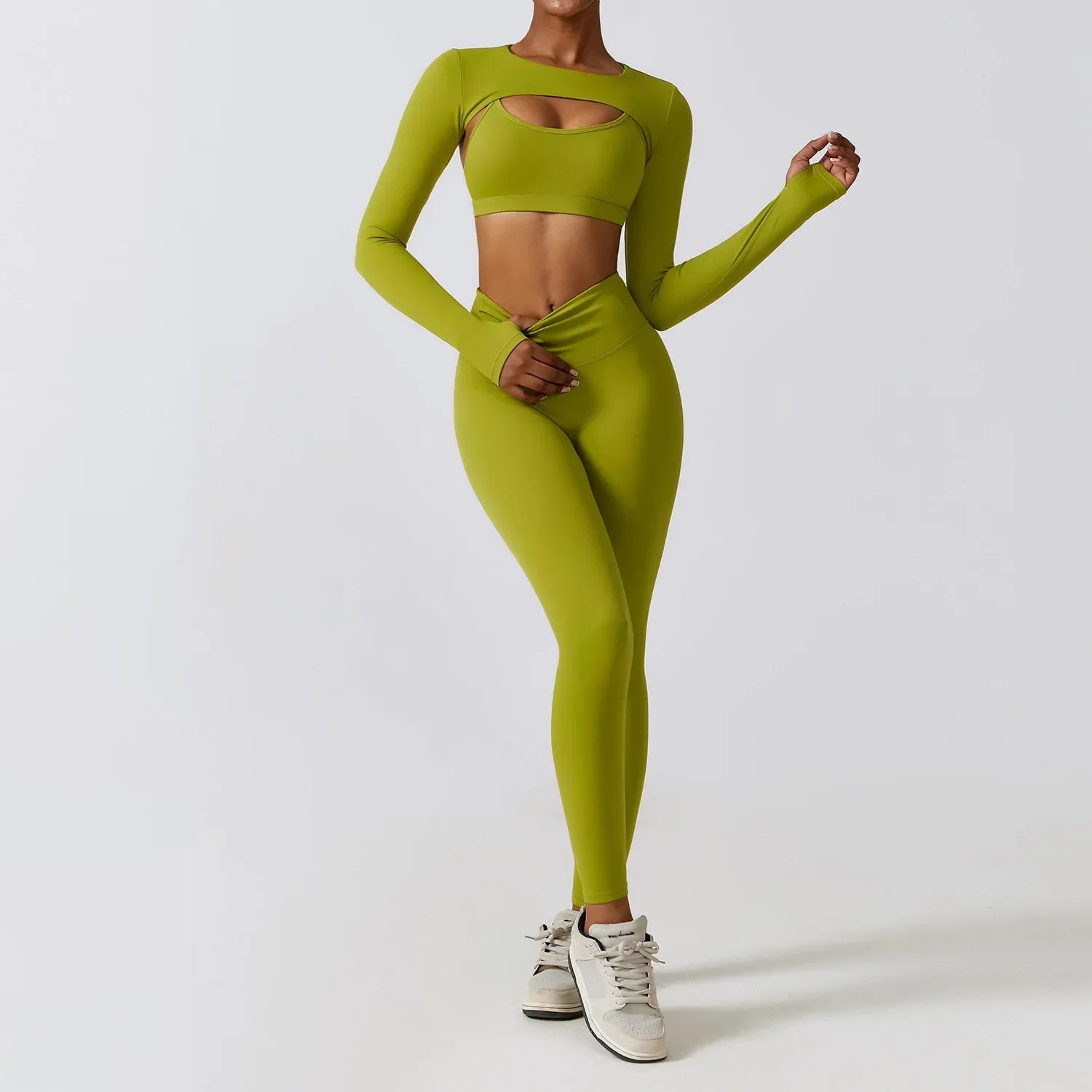 Kyveli - 3 Piece Long Sleeve Activewear Set