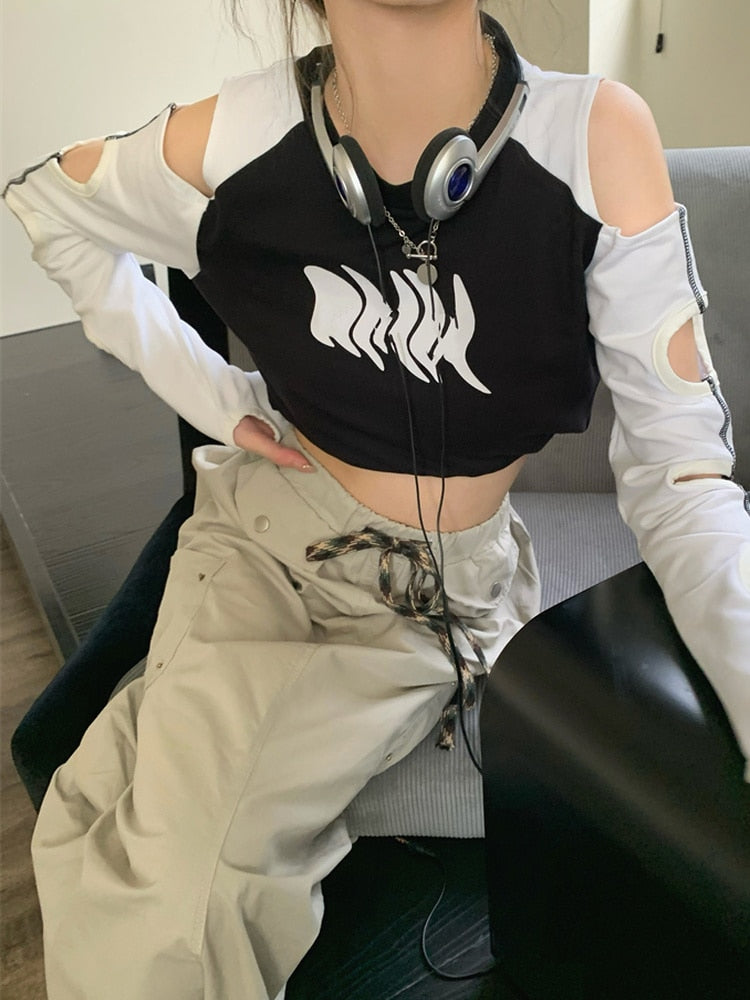 Off Shoulder Y2K Crop Top