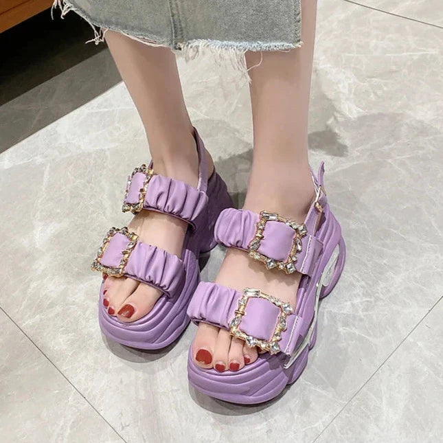 Bling Chunky Wedge Sandals