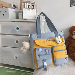 Nylon Patchwork Tote Bag