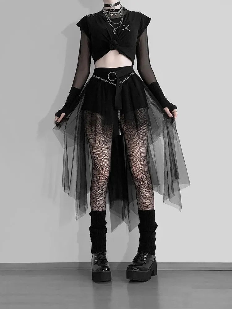 Harajuku Gothic Mesh Skirt