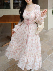 Vintage Elegant Floral Dress