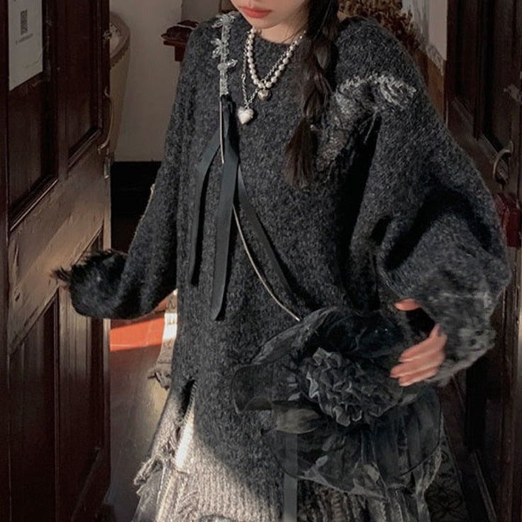 Gothic Oversized Knit Sweater