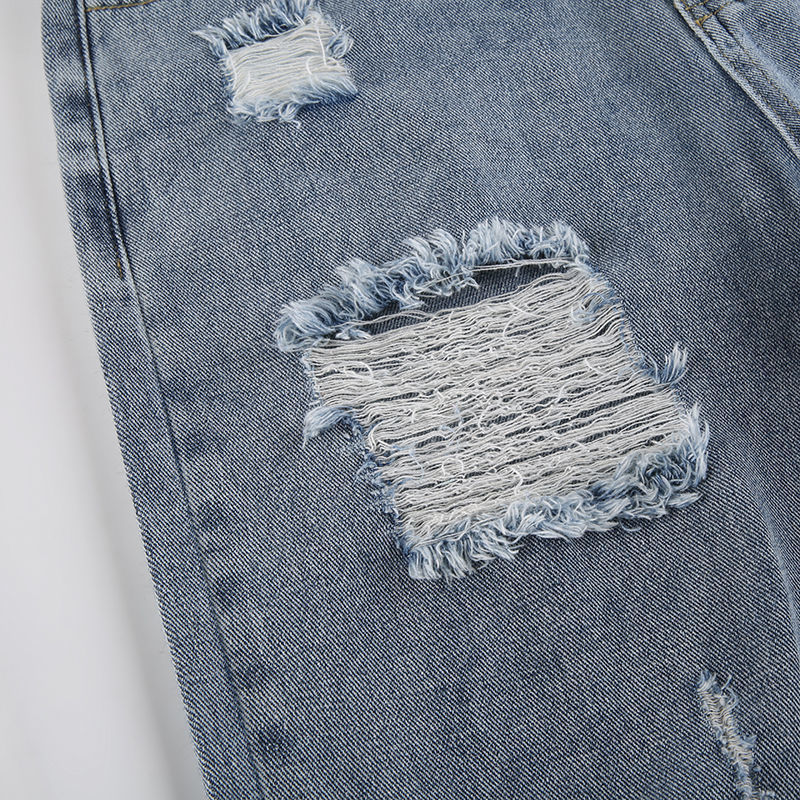 Ripped Straight Jeans