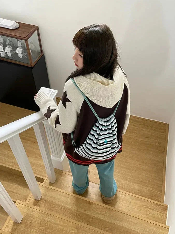 Y2K Knitted Zip Hoodie