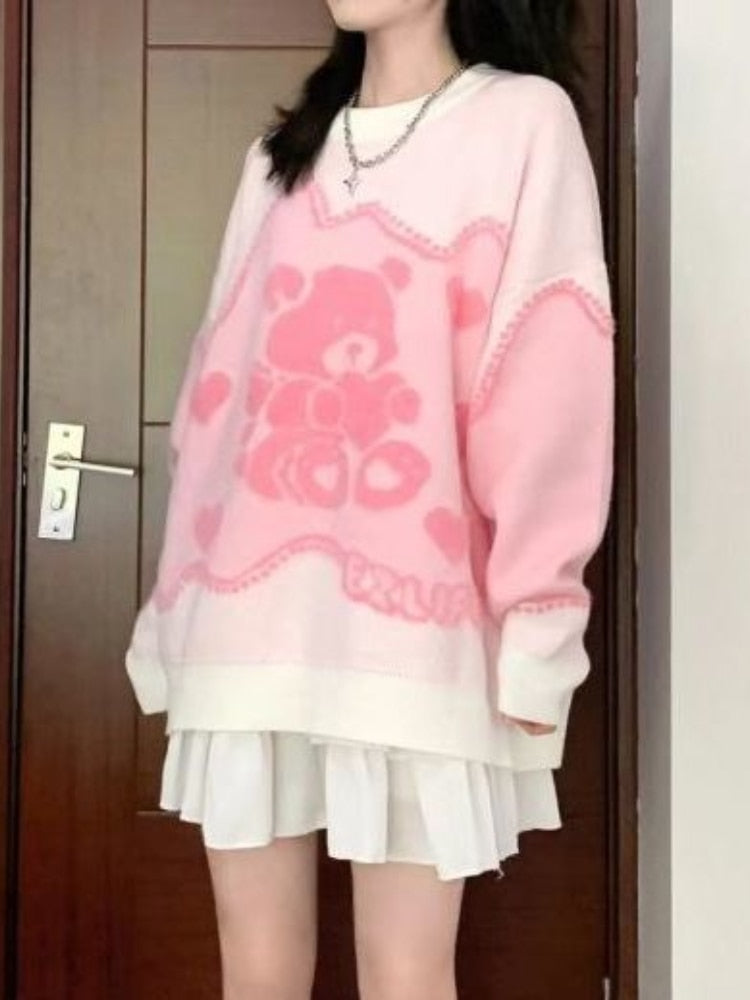 Kawaii Pink Bear Sweater