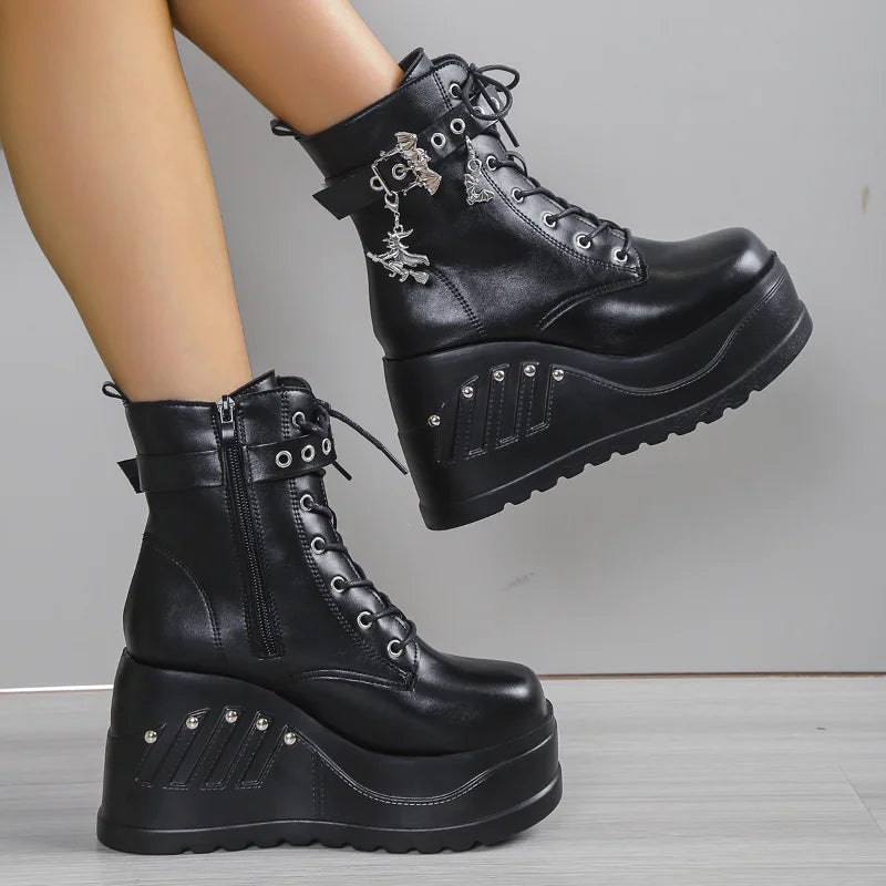 Platform Wedge Punk Boots