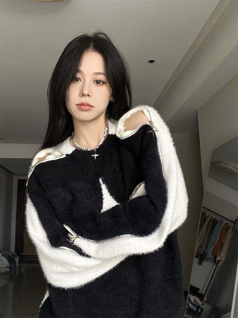 Retro Off Shoulder Sweater