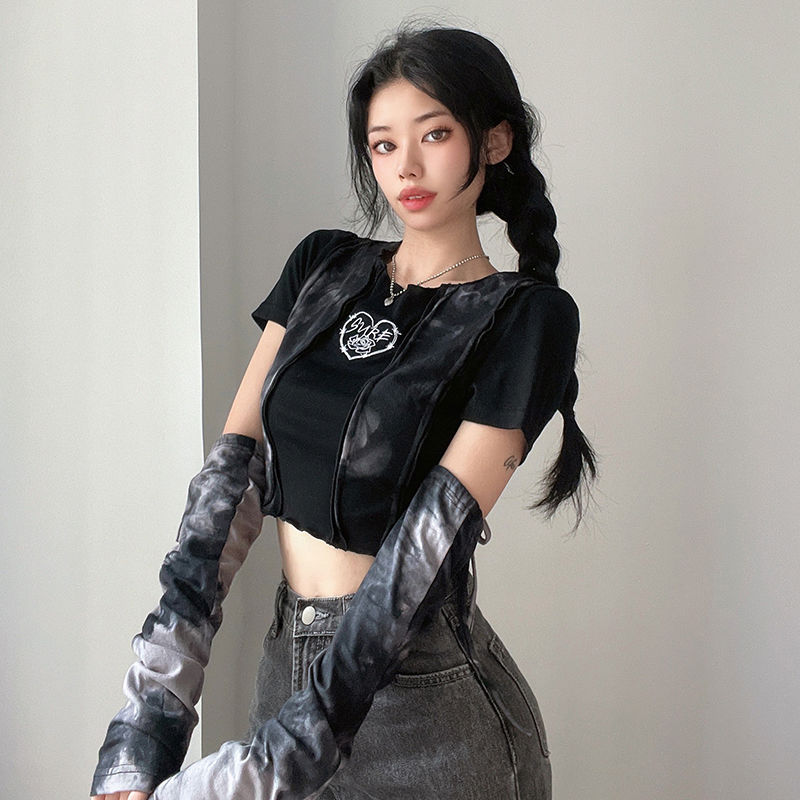 Gothic Y2K Top & Arm Warmers