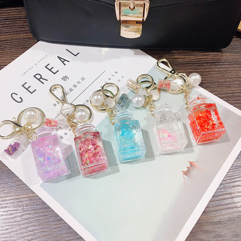 Aesthetic Flower Bottle Keychain
