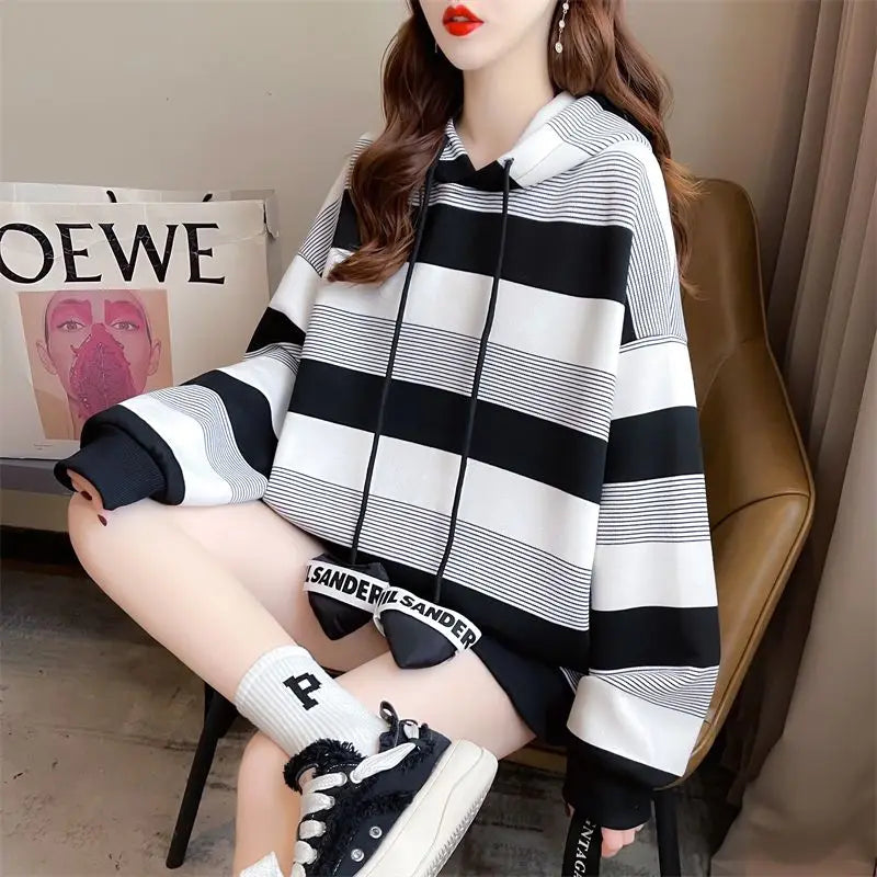 Striped Love Heart Hoodie