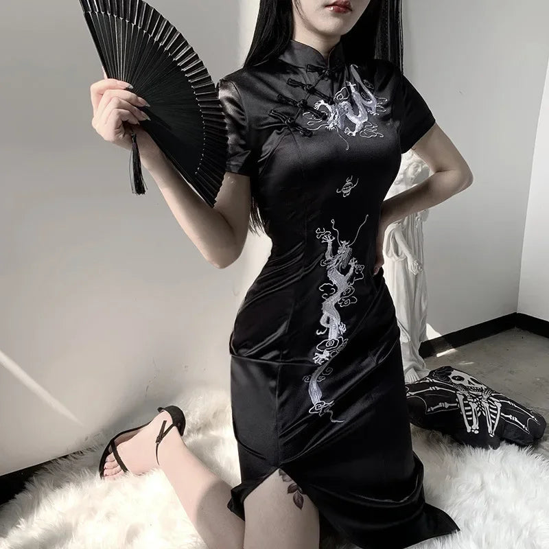 Gothic Retro Cheongsam Dress