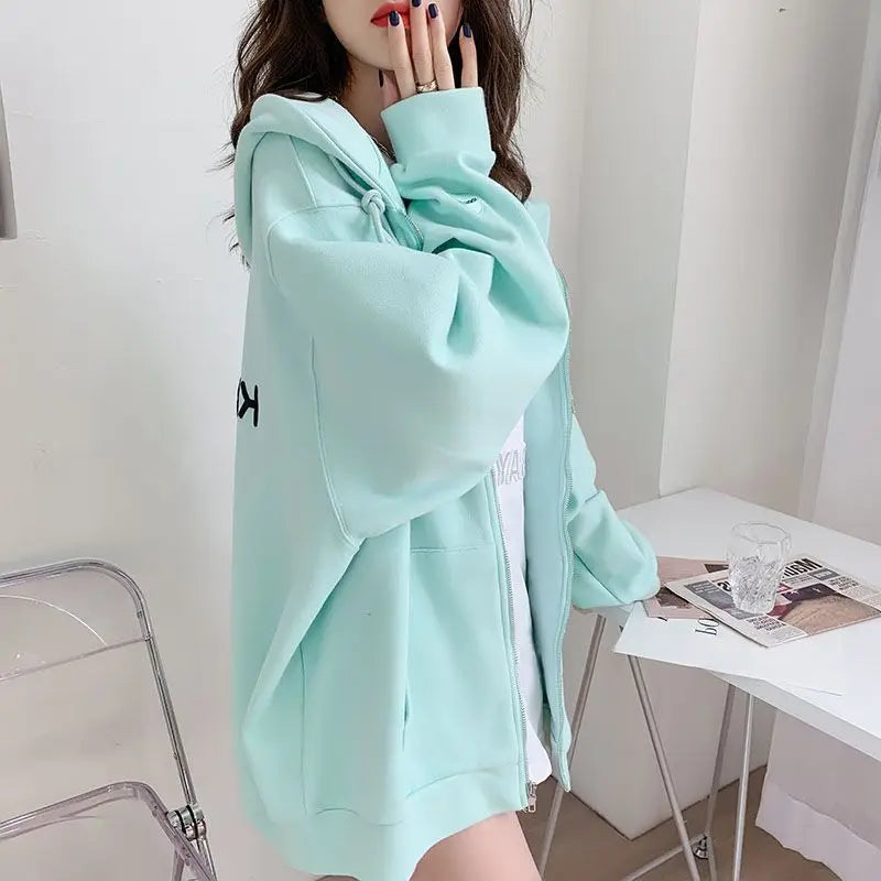Casual Candy Color Hoodie