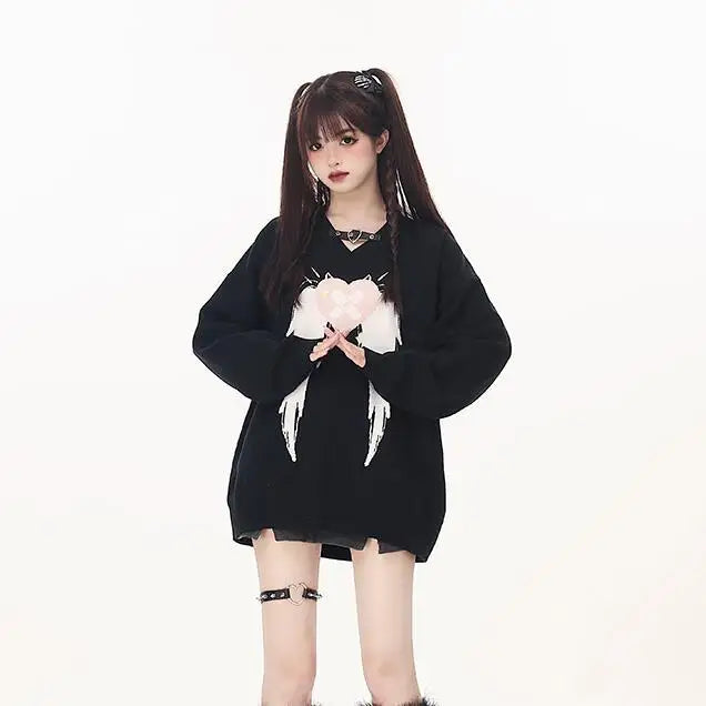 Love Wings V-neck Sweater