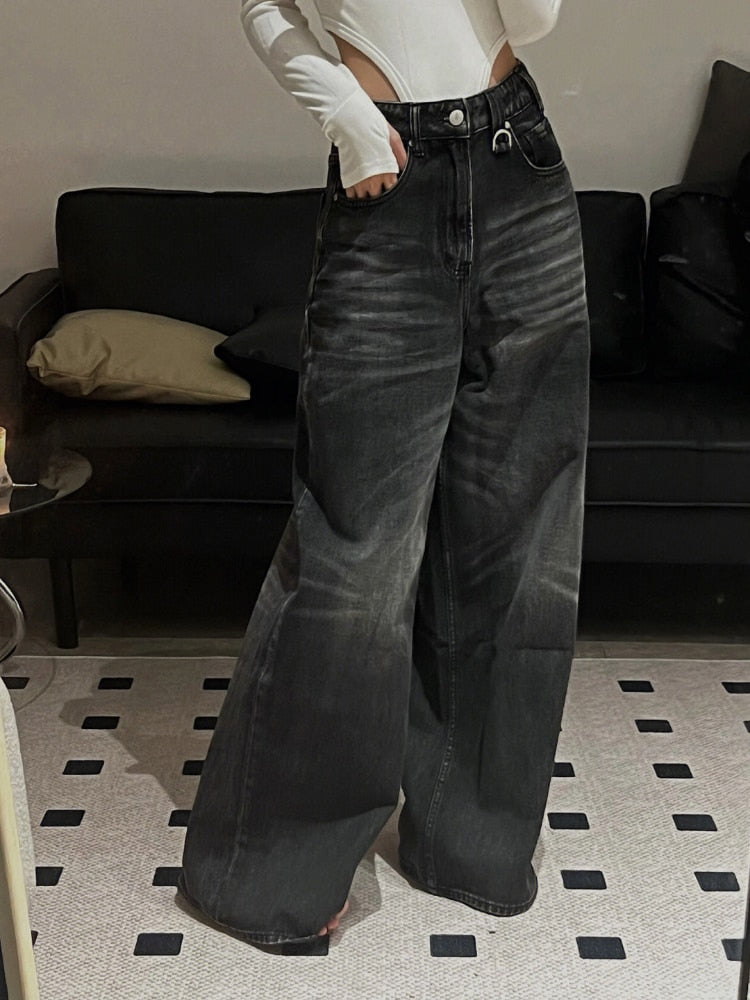 Vintage Black Wide Jeans