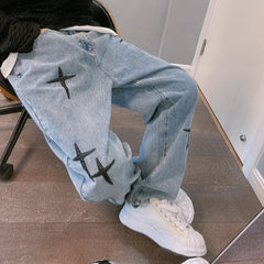 Korean Wide Leg Casual Jeans