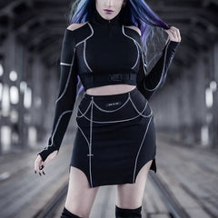 Techwear Cyberpunk Style Long Sleeve Top