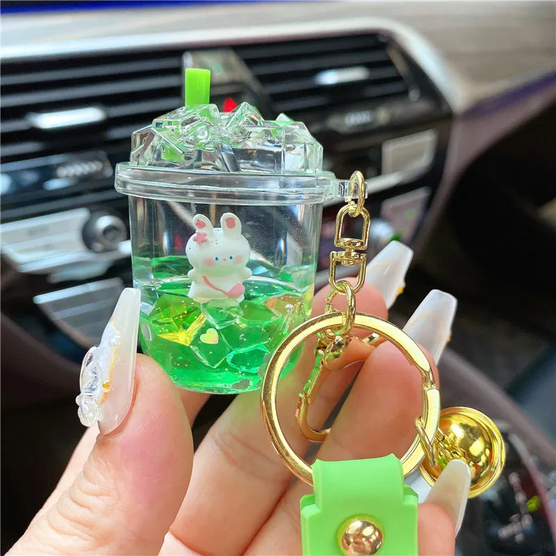 Liquid Oil Ice Cube Keychain