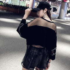 Hip-Hop Transparent Mesh Top